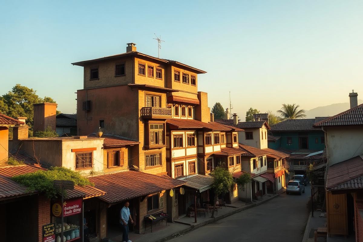 Old Newari street architecture in Bandipur, Nepal